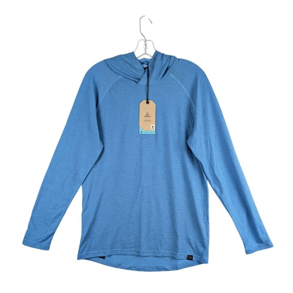 PrAna Shirt Mens Small Clear Sky Repeater Hoodie Lightweight NWT $99‎